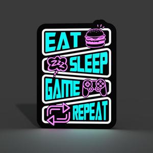 Eat Sleep Game Repeat Lightbox LED Lamp