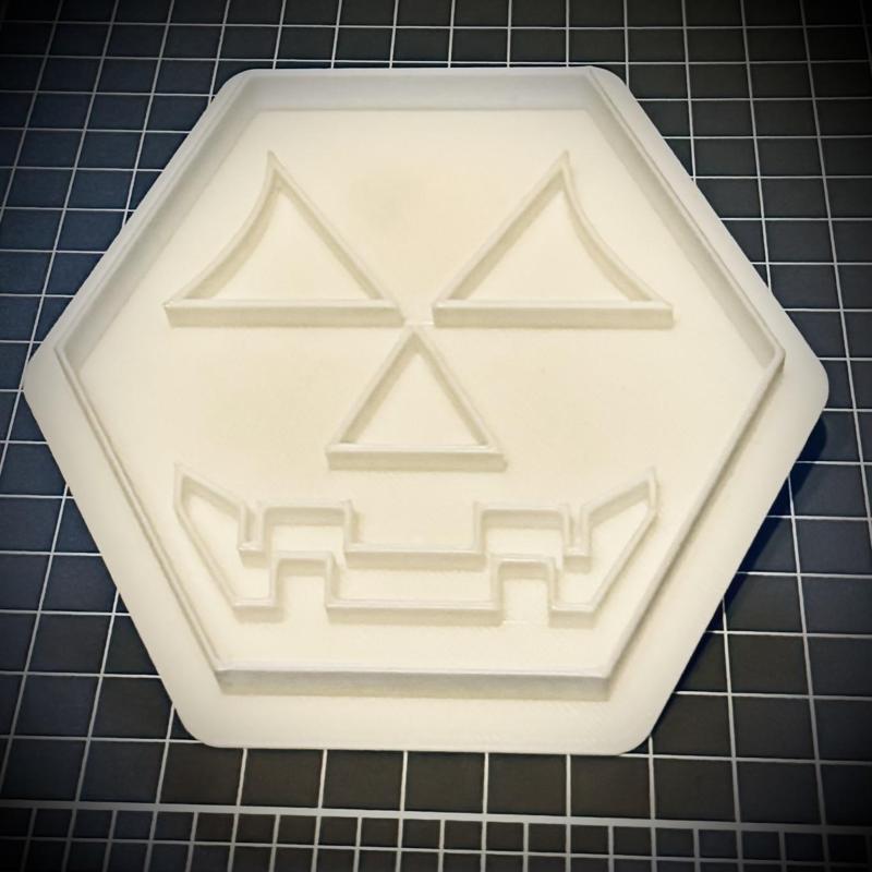 Hexagon Pumpkin Face Cookie Cutter and Stamp