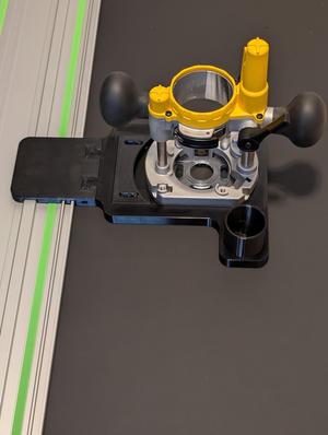 Dewalt Trim Router Tool Slide for Festool Track with Dust Extraction