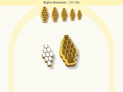 Geometric 05 Clay Cutter for Polymer Clay | Digital STL File | Clay Tools | 5 Sizes Clay Cutters