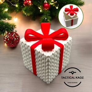 Cozy Knitted Christmas Gift Box with Snap Lid 