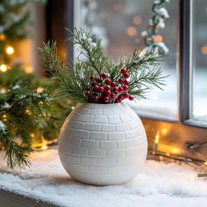 Snow Dome Vase - Perfect for Winter Decor and Holiday Centerpieces