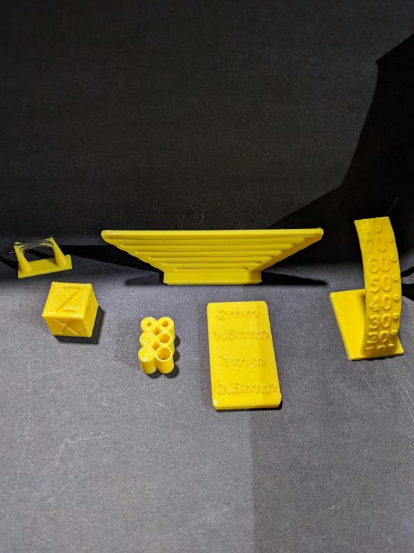 Bed Test - Overhang Test - Calibration Cube - Hole Test - Stringing Test - Bridgeing Test