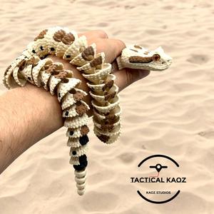 Articulated Sidewinder Rattle Snake | Pre-Painted + Optional 8mm Glass Eye Version