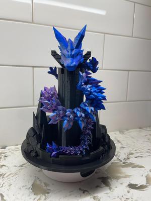 CRYSTAL DRAGON ARTICULATED -SNAKE DRAGON STAND
