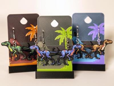 Velociraptor - Dino Earrings