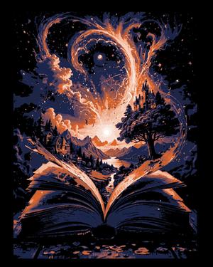 The worlds explode from the pages of books - wall art #7 in series