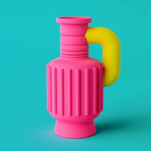 Playful Pop Groove Vase – Bright Geometric Vase for Colorful Decor