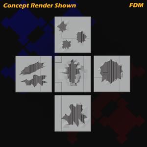 GridForge Tiles - Sci-fi Battle Damage Tiles