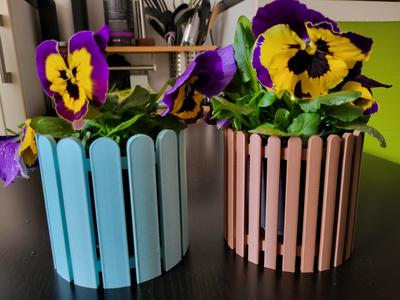 Plant pot Cover Wood art for herbs 