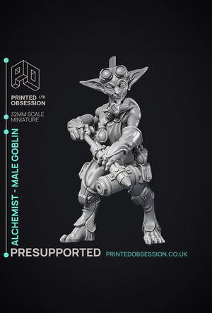 Alchemist - Goblin Male Artificer - PRESUPPORTRED - 32mm scale