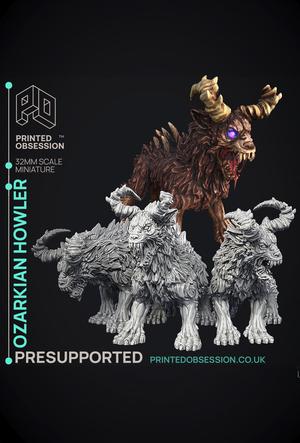 Ozarkian Howlers - 3 Models - Cryptids of the Darkwoods - PRESUPPORTED - Illustrated and Stats - 32m