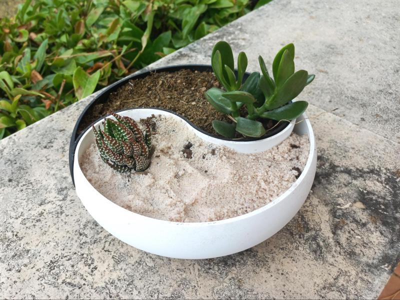 Ying Yang planter vase bowl