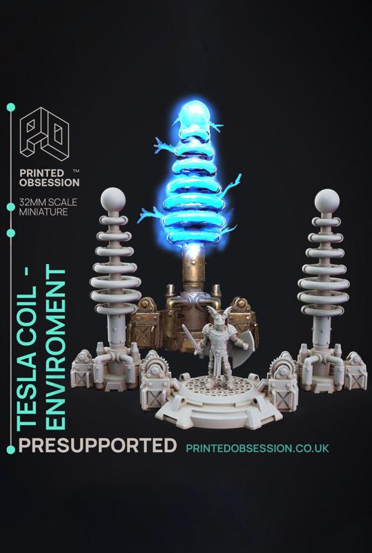 Tesla Coil - Dr Frankensteins Monster - PRESUPPORTED - Illustrated and Stats - 32mm scale			
