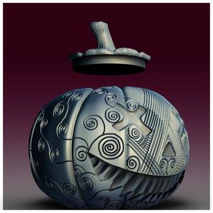 Spooky Horror Halloween Scary Artist Pumpkin Jar Planter/ Candy Bucket/ Lamp/ Lantern 3D Printer STL File Format