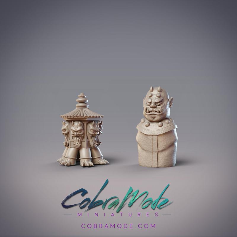 Demon Lamp and Statue Scatter Terrain (2pcs)