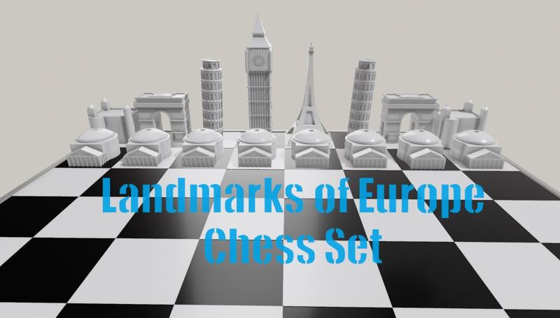 Landmarks of Europe Chess Set