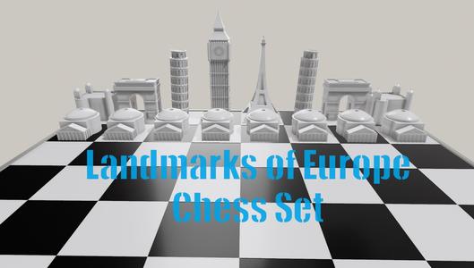 Landmarks of Europe Chess Set