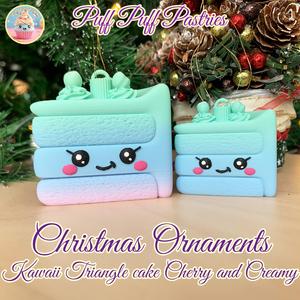 Christmas Ornaments Kawaii Triangle cake Cherry and Creamy