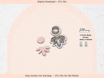Boho 13 Clay Cutter for Polymer Clay | Digital STL File | Clay Tools | 5 Sizes Summer Clay Cutters, 