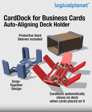 CardDock for Business Cards - Auto-aligning Card Deck Holder and Case