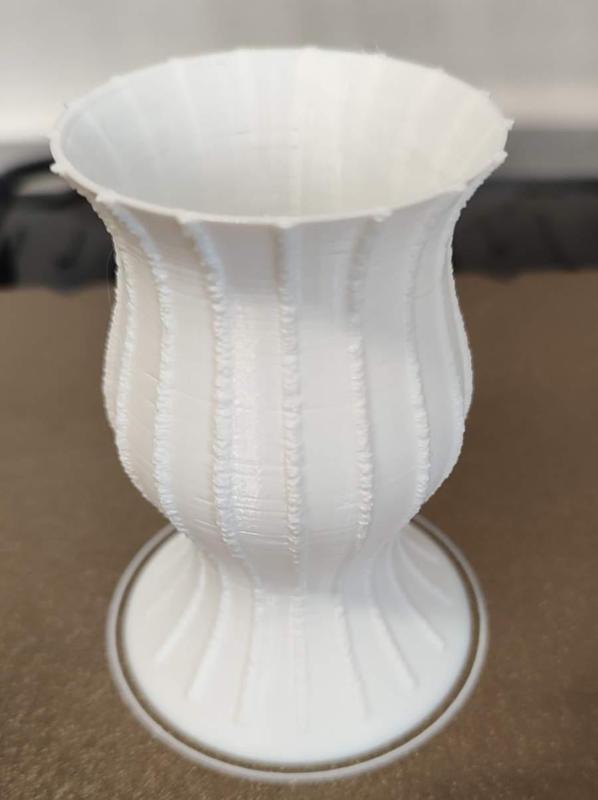 Vase with fuzzy parts