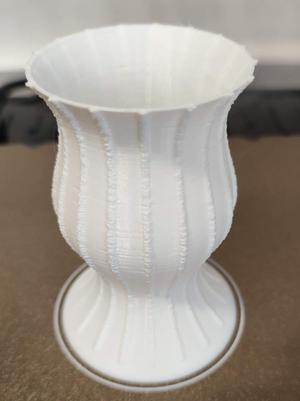 Vase with fuzzy parts