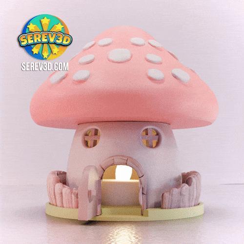 Mushroom House - Modular Fairy Cottage Display - No Supports 3D Print STL/3MF