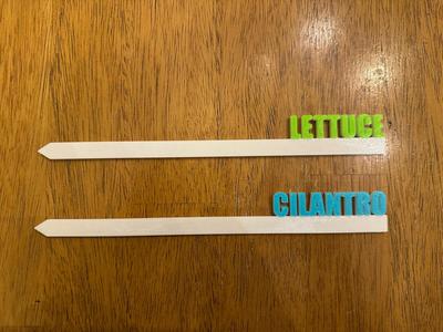 Garden Labels with Raised Letting and Model File