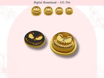 Scary Face Clay Cutter for Polymer Clay | Digital STL File | Clay Tools | 4 Sizes