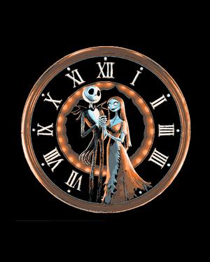 Celebration of Halloween - Jack and Sally Dressed for the festivities - Clockface