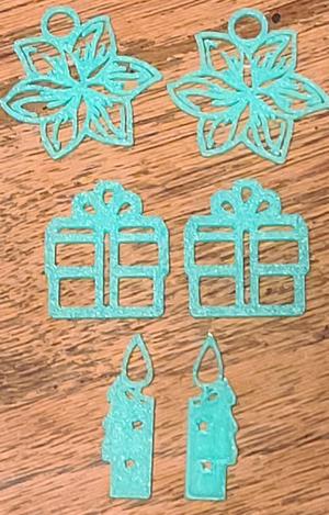 Christmas Flower, Present, Candle Earrings / Ornaments