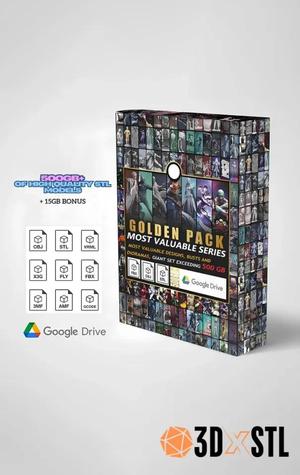 500GB Gold Pack STL Epic 3D Models   