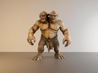 Two headed ogre for DND / tabletop wargames