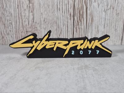 Cyberpunk Desk Sign - Futuristic Game Logo