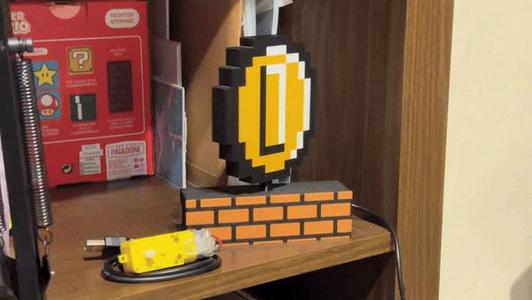 Spinning 8-Bit Mario Coin Display - LA001 TT Motor