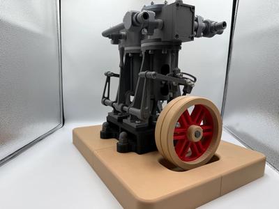 Double cylinder steam engine with reverse gear-BOM
