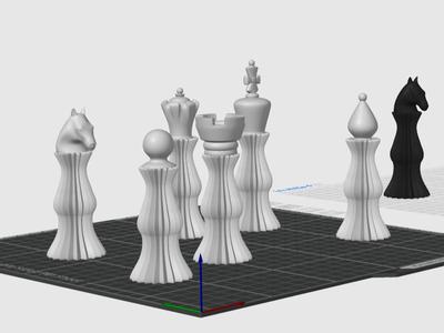 Chess Swirl Chess Pieces