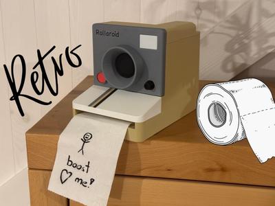 Polaroid Camera Toilet Paper Dispenser