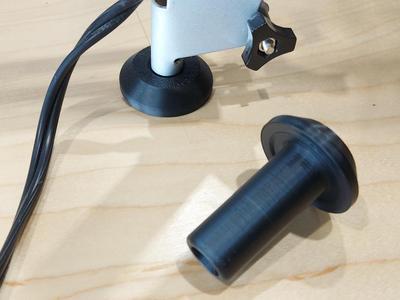 Bench Dog to mount a lamp on an MFT bench.