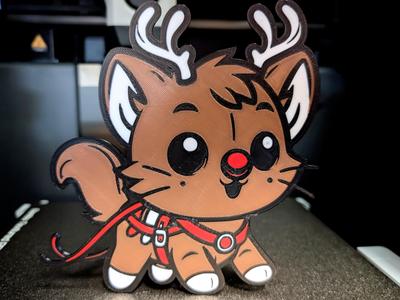 Rudolph The Red Nose Reindeer Cat Decoration
