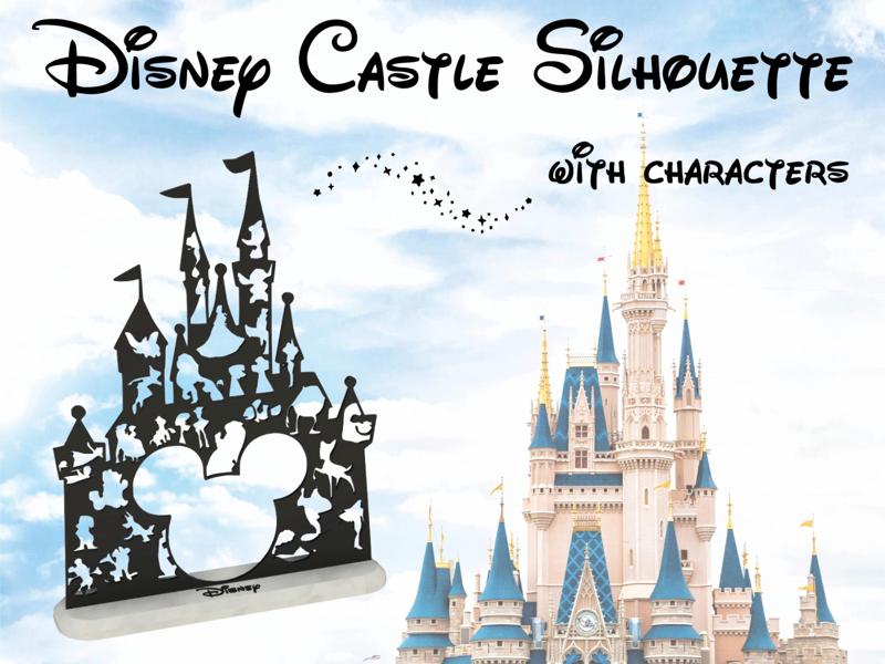 Disney Castle silhouette with Characters