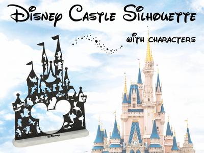 Disney Castle silhouette with Characters