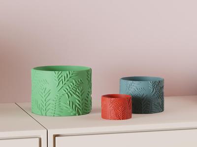 Plant Pot. Fern Leaf Pattern Planter 