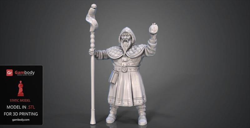 Dwarf Wizard 3D Printing Figurine | Static