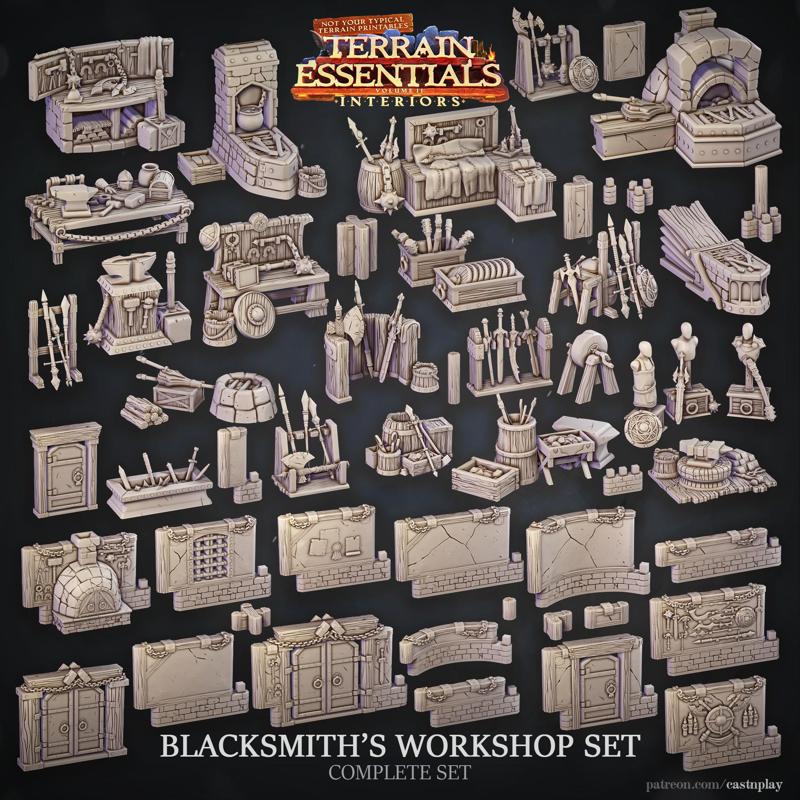 Blacksmith's Workshop Set (Pre-Supported) - Terrain