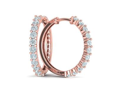 Diamond Hoop Earrings 3dmodel printable
