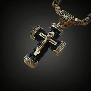 Cross with wood and chain