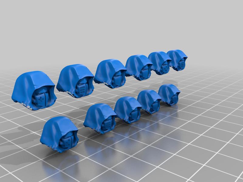 Hooded heads for brothers of the Lion (bear and with helmets)