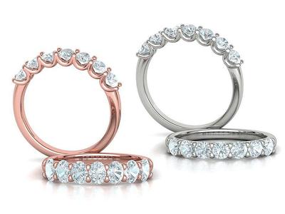 7 stone Half Eternity Ring Collection with discount